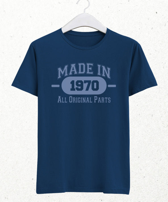 Made in doğum günü indigo tişört - basmatik.com