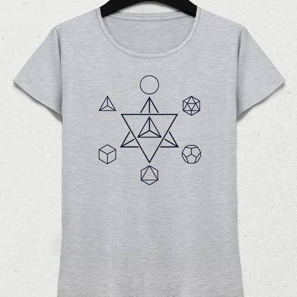 Merkaba and the Platonic Solids kadın tişört - basmatik.com