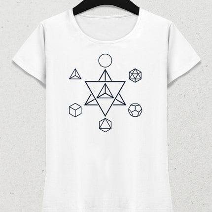 Merkaba and the Platonic Solids kadın tişört - basmatik.com