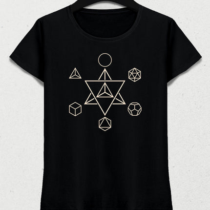 Merkaba and the Platonic Solids kadın tişört - basmatik.com