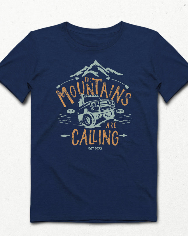 Mountains calling indigo Erkek tişört - basmatik.com