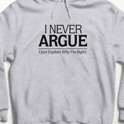 Never Argue kapşonlu - basmatik.com