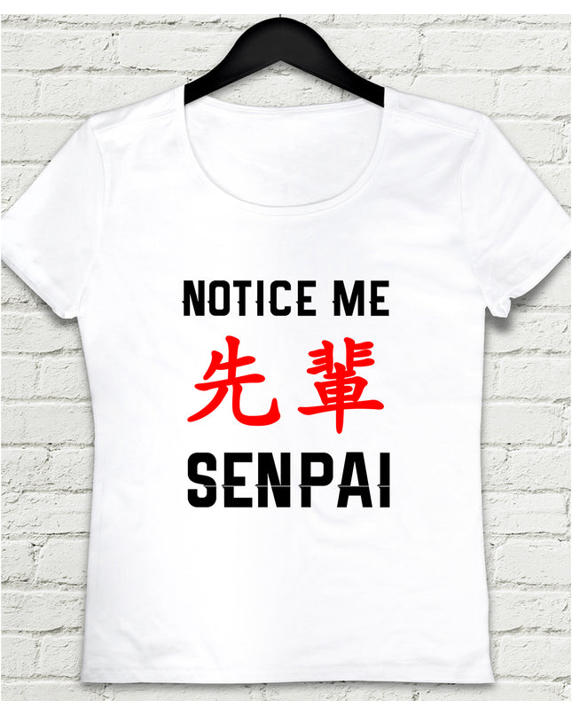 NoticeMeSenpai Beyaz Kadın T-Shirt - basmatik.com