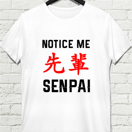 Notice Me Senpai Beyaz Erkek Tshirt - basmatik.com