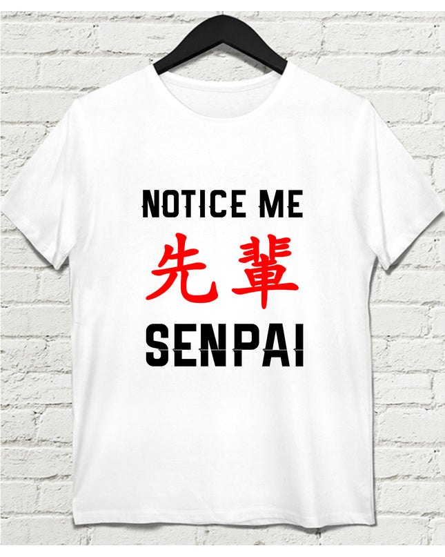 Notice Me Senpai Beyaz Erkek Tshirt - basmatik.com