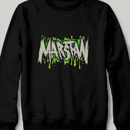 Marstan Kapüşonsuz Siyah Sweatshirt - Unisex / Siyah