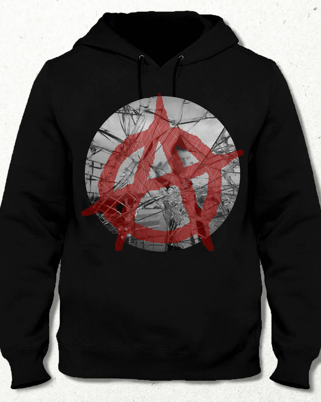 Anarşi Unisex Siyah Kapşonlu Sweatshirt