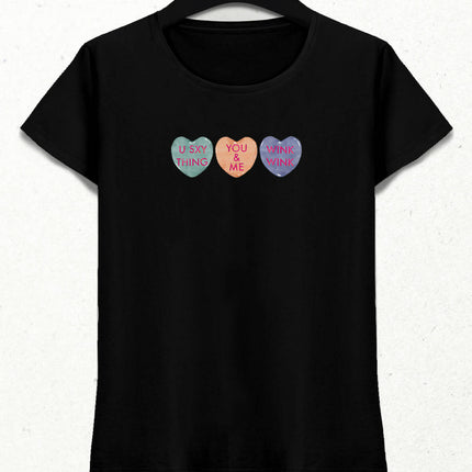 Valentine's II, Kalpli Slogan Kadın Tişört