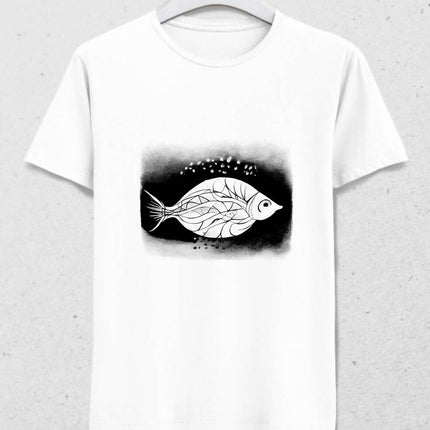 Balık Desenli Erkek T-shirt