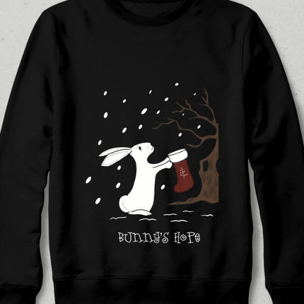 Tavşanın Umudu Yılbaşı Siyah Sweatshirt