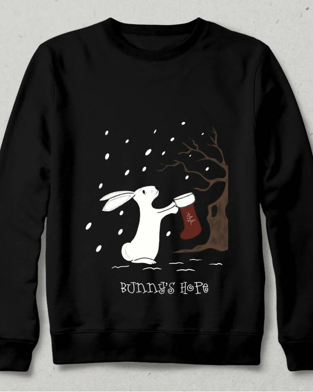 Tavşanın Umudu Yılbaşı Siyah Sweatshirt
