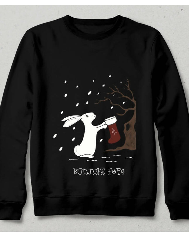 Tavşanın Umudu Yılbaşı Siyah Sweatshirt