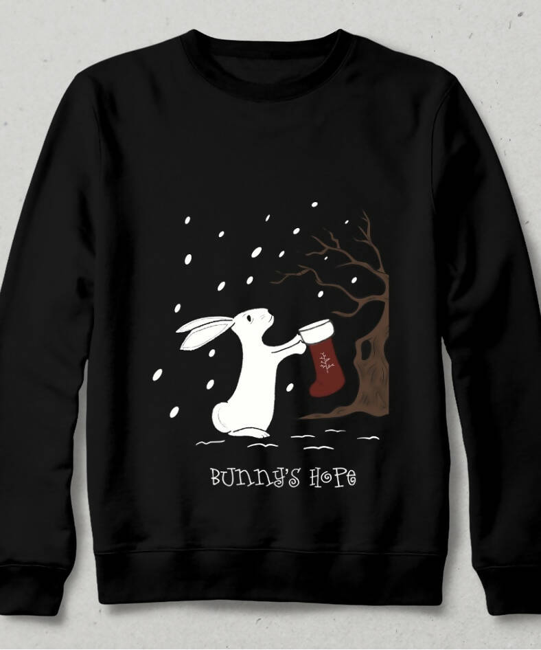 Rabbit's Hope New Year Black Sweatshirt