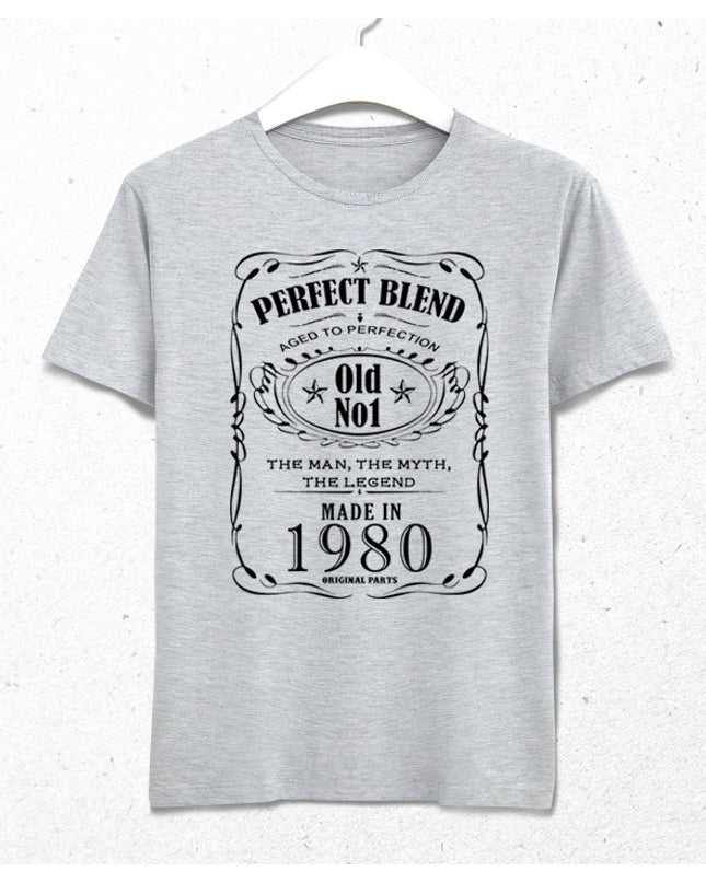 Old no doğum günü gri tişört - basmatik.com