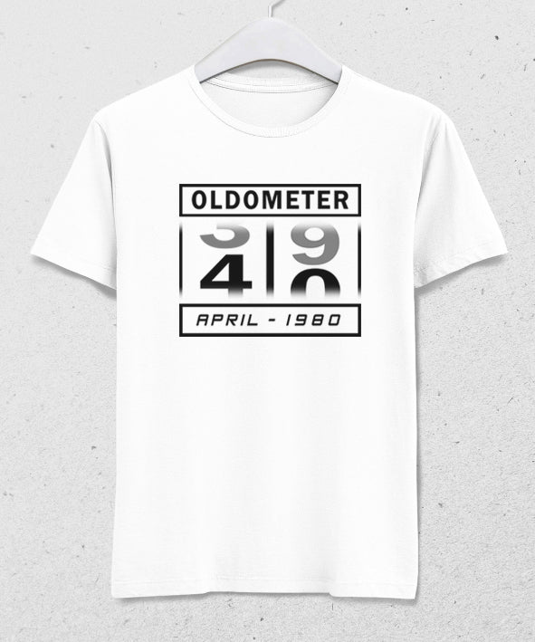 Oldometer doğum günü beyaz tişört - basmatik.com