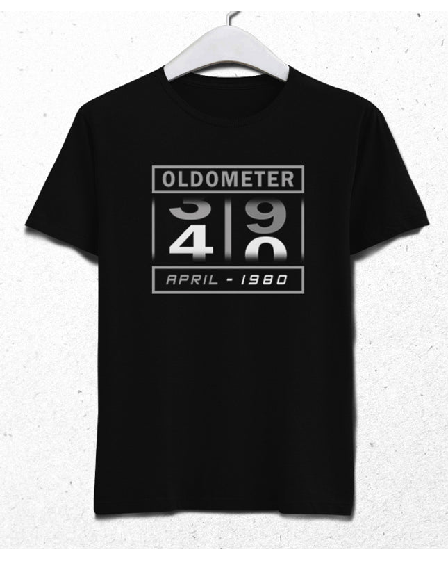 Oldometer doğum günü siyah tişört - basmatik.com