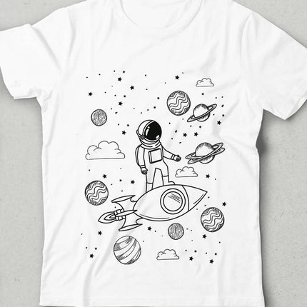 Uzay Boşluğu Bisiklet yaka Kısa Kollu Tişört