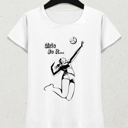 Girls Do It - Volleyball Kadın Tişört - basmatik.com