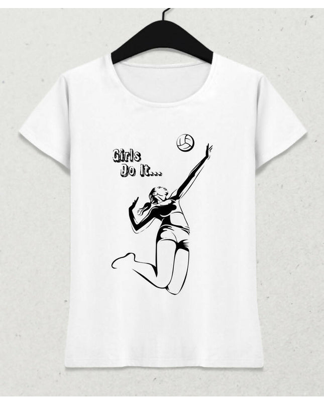 Girls Do It - Volleyball Kadın Tişört - basmatik.com