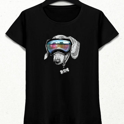 Dog with Glasses Kadın Tişört - basmatik.com