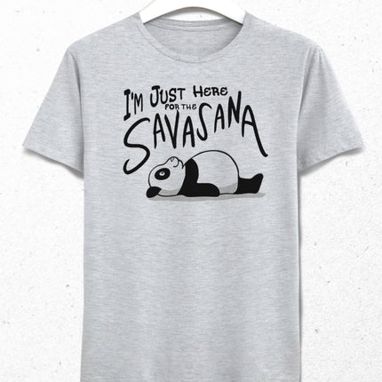 Panda savasana yoga gri tişört - basmatik.com