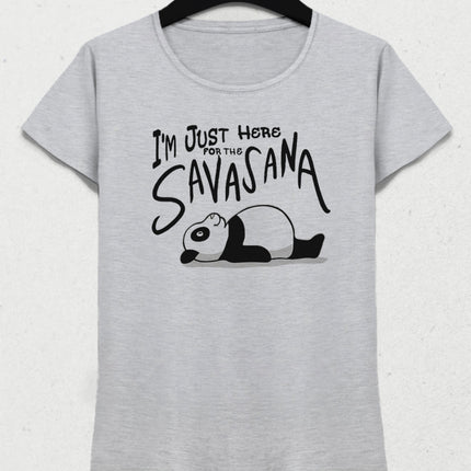 Panda savasana yoga gri tişört - basmatik.com