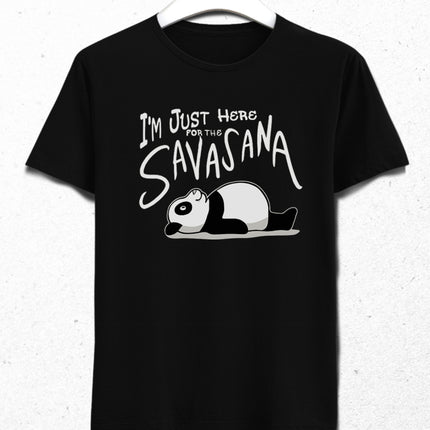 Panda savasana siyah yoga tişört - basmatik.com