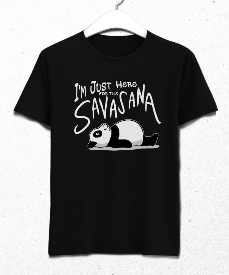 Panda savasana siyah yoga tişört - basmatik.com