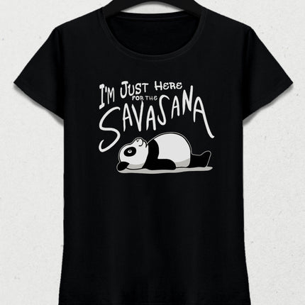 Panda savasana siyah yoga tişört - basmatik.com