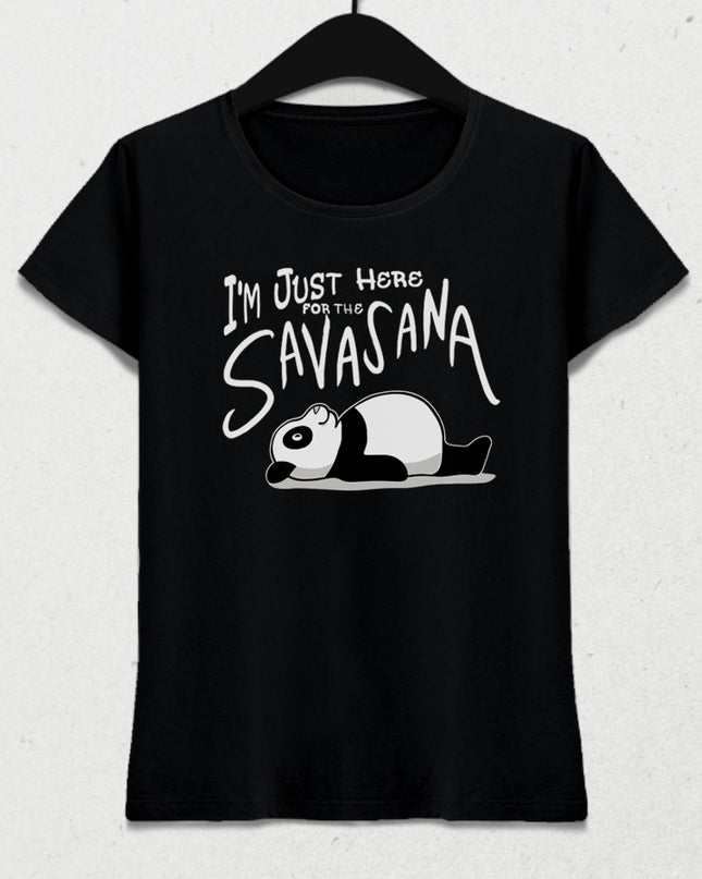 Panda savasana siyah yoga tişört - basmatik.com