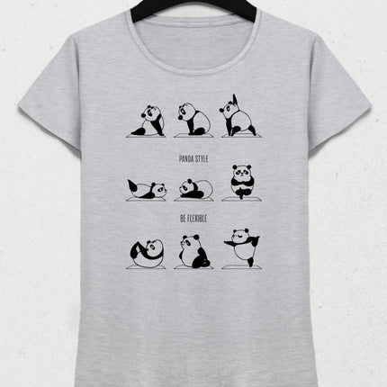 Panda yoga gri tişört - basmatik.com