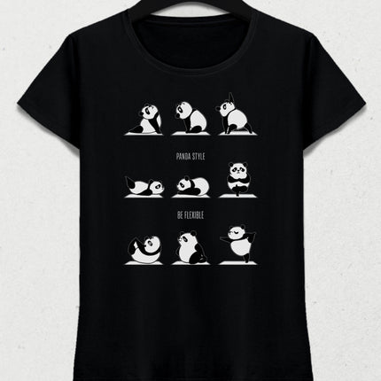Panda yoga siyah tişört - basmatik.com