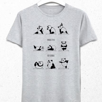 Panda yoga gri tişört - basmatik.com
