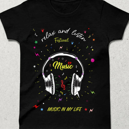 Relax and Listen Crew Neck Short Sleeve T-Shirt 