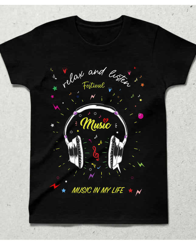 Relax and Listen Crew Neck Short Sleeve T-Shirt 