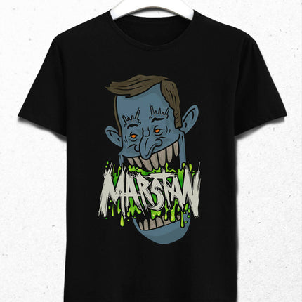 Marstan Canavar Tişört - Erkek (Beyaz - Siyah)