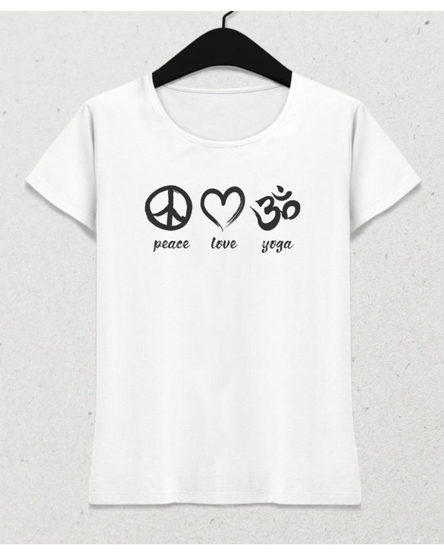 Peace Love yoga 2 tişört - basmatik.com