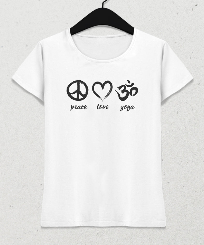 Peace Love yoga 2 tişört - basmatik.com