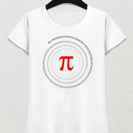 Pi sayısı kadın beyaz tişört - basmatik.com