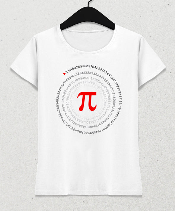 Pi sayısı kadın beyaz tişört - basmatik.com
