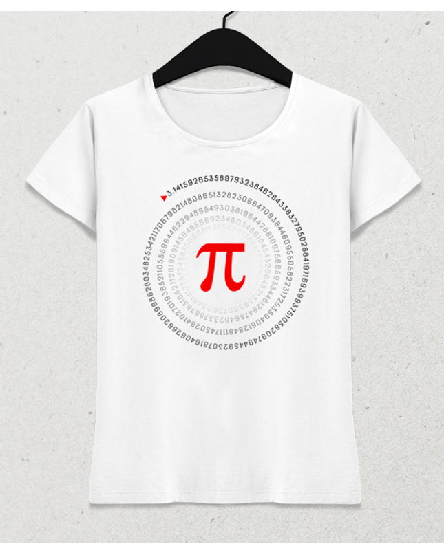 Pi sayısı kadın beyaz tişört - basmatik.com
