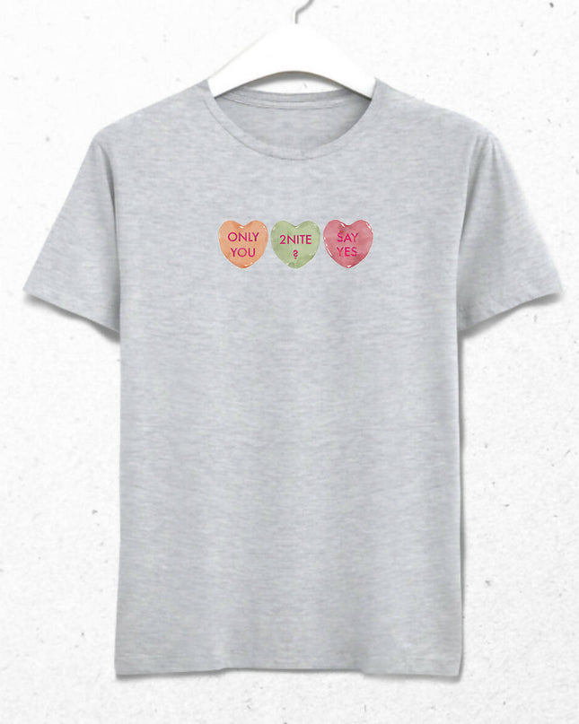 Valentine's I, Kalpli Slogan Erkek Tişört