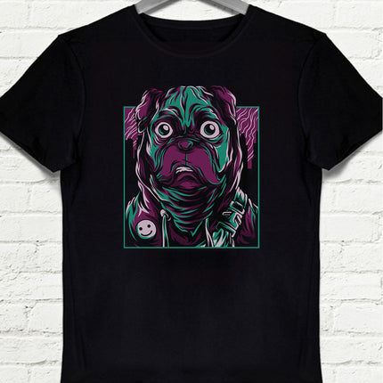 PUG Siyah Erkek Tişört - basmatik.com