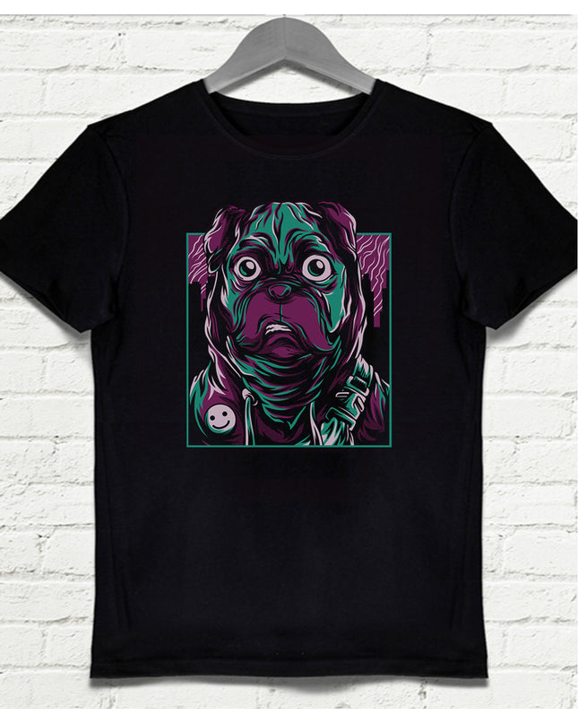 PUG Siyah Erkek Tişört - basmatik.com