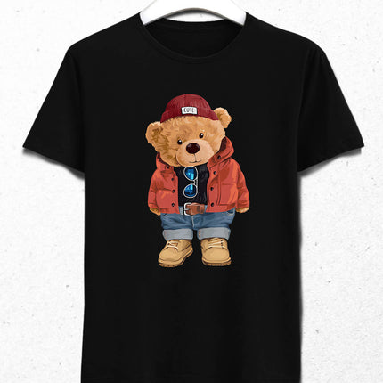 Sevimli Ayıcık Siyah Tshirt - basmatik.com