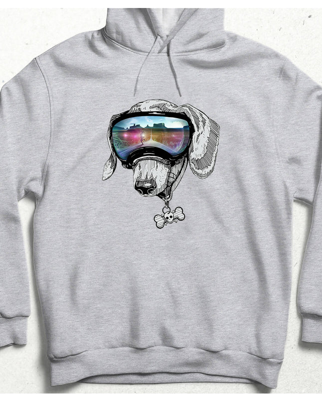 Dog with Glasses Hooded Sweatshirt