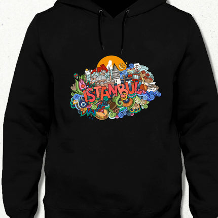 Atatürk ve İstanbul Uzun Kol Pamuklu Kapşonlu Sweat