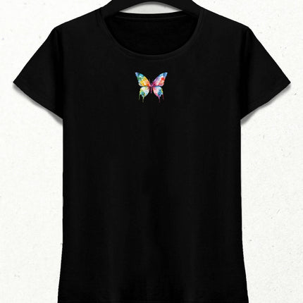 Renkli Kelebek T-shirt 3 - basmatik.com