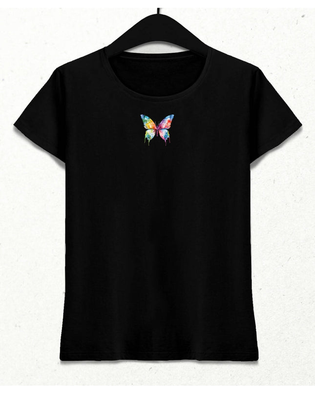 Renkli Kelebek T-shirt 3 - basmatik.com