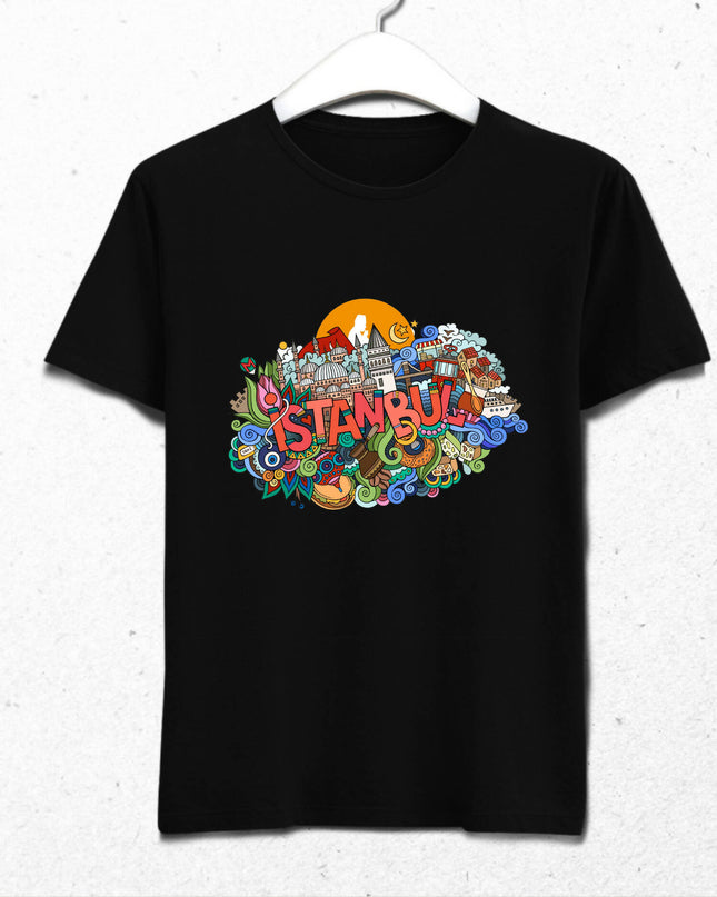 Ataturk and Istanbul Men's Short Sleeve Cotton Combed T-Shirt 